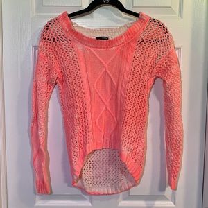 Bright pink cropped sweater
